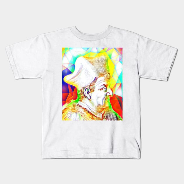 Lorenzo Valla Colourful Portrait | Lorenzo Valla Artwork 11 Kids T-Shirt by JustLit